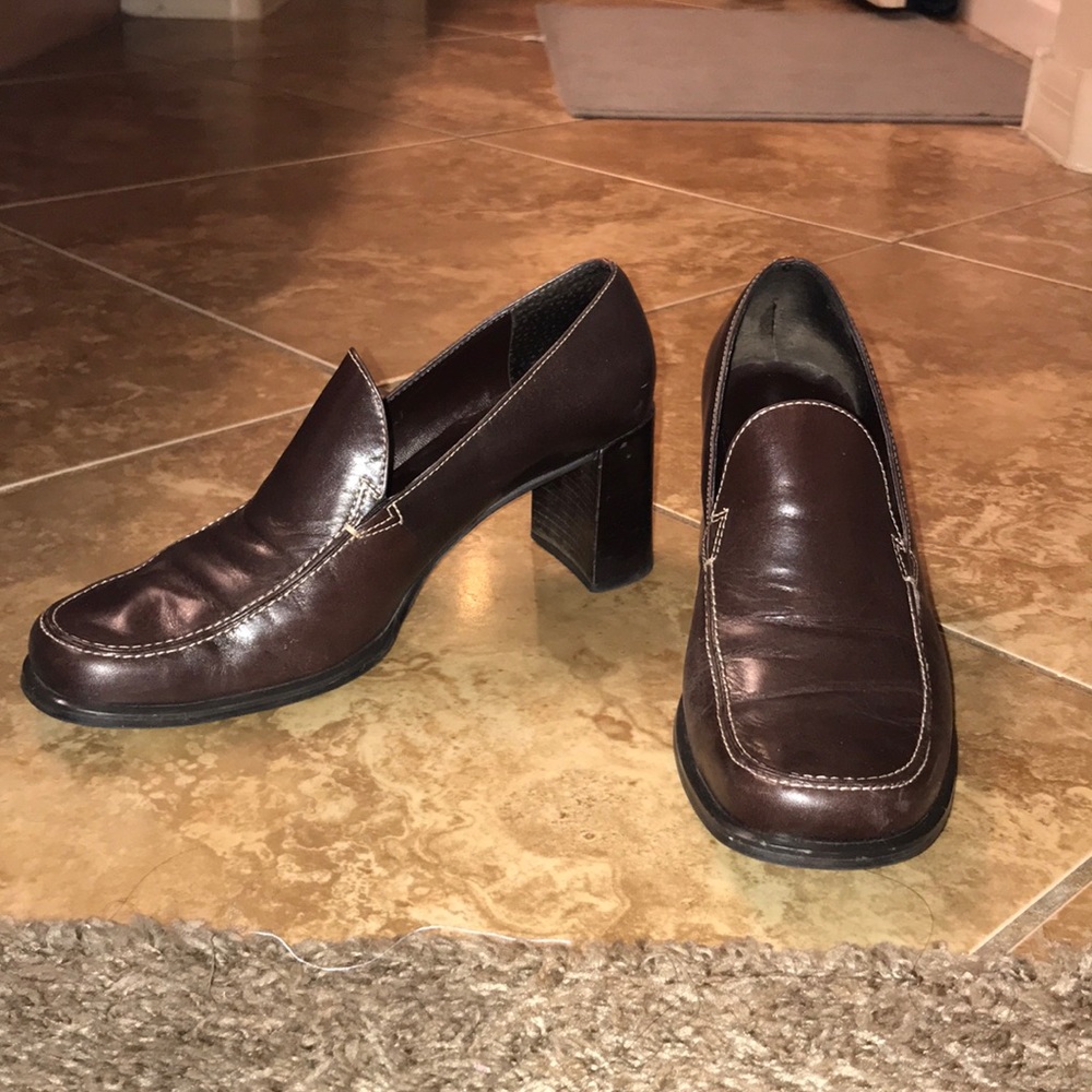 Franco Sarto brown chunky heel